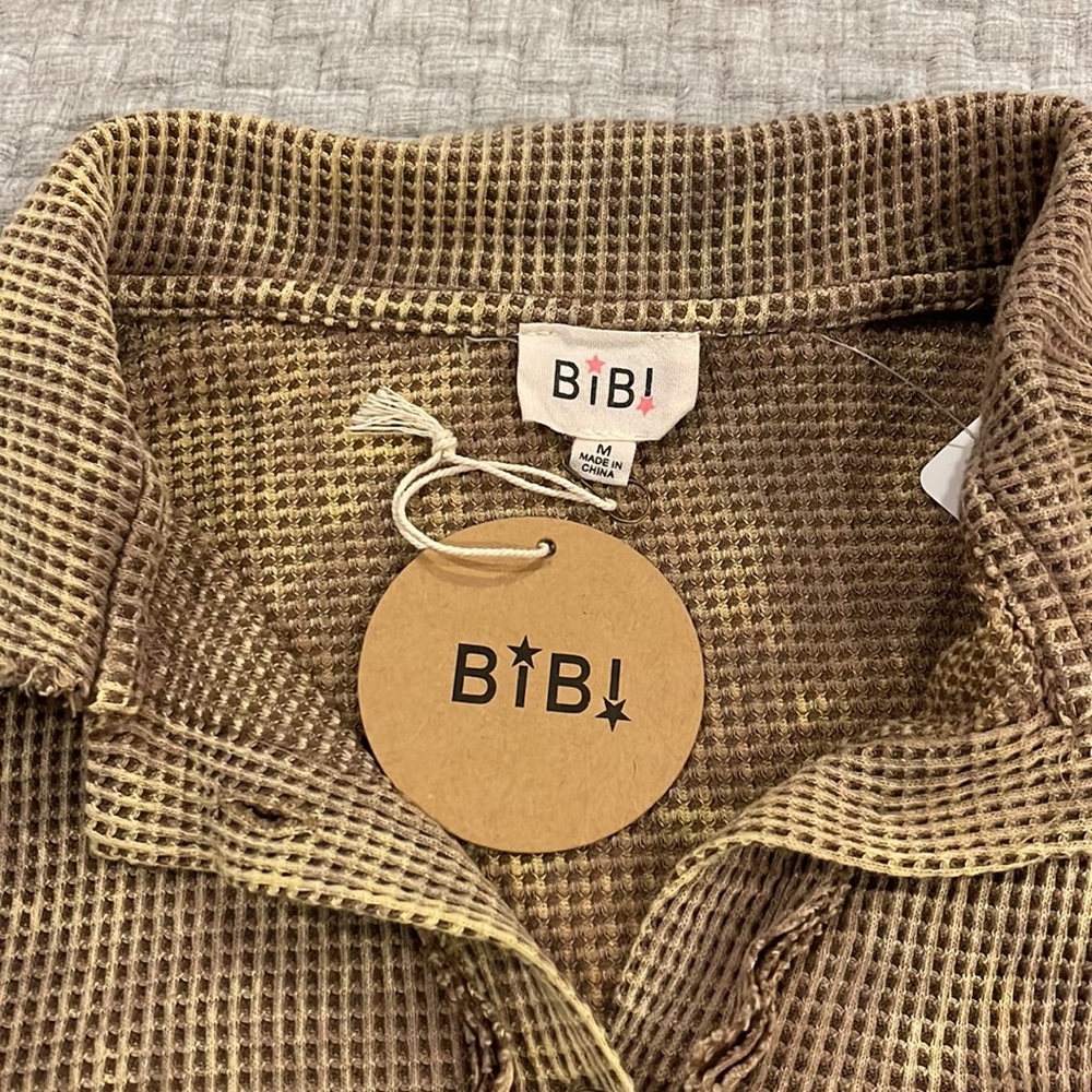 Bibi NWT Waffle Tie Dye Distressed Oversized Top. - Picture 6 of 9
